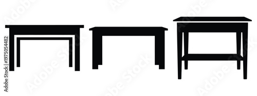console table silhouette illustration icon set, Modern furniture vector designs.