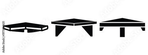 corner shelf silhouette illustration icon set, Modern furniture vector designs.