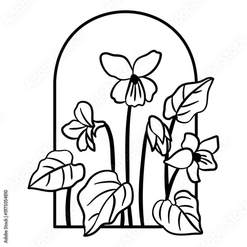 Elegant floral arch with blooming flowers