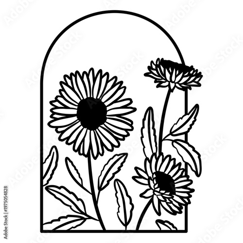 Elegant floral arch with blooming daisies