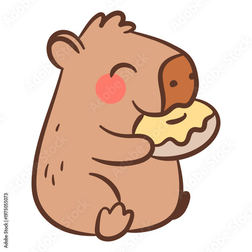 Cute wombat enjoying a treat illustration