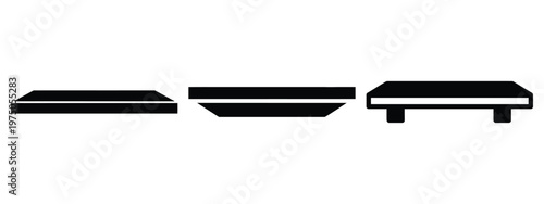 floating shelf silhouette illustration icon set, Modern furniture vector designs.