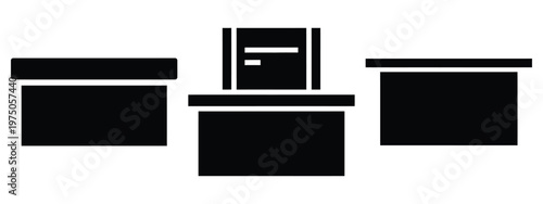 reception counter silhouette illustration icon set, Modern furniture vector designs.