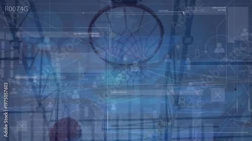 Animation of data processing over germany and computer servers