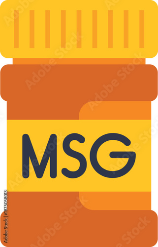 Msg seasoning jar representing a flavor enhancer for culinary dishes