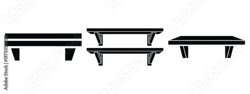 wall mounted shelf silhouette illustration icon set, Modern furniture vector designs.