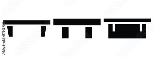 wall shelf silhouette illustration icon set, Modern furniture vector designs.