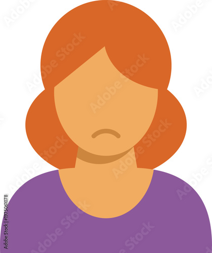 Woman avatar showing sadness, depression, and having a bad mood