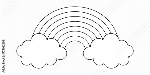 Creative rainbow symbol. Vector outline graphics.