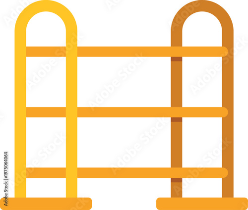 Yellow and brown temporary fence creating a safety barrier or obstacle for construction