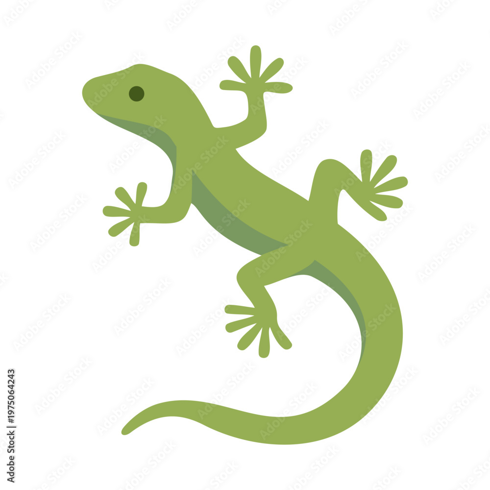 Fototapeta premium Green Gecko Illustration Vector Template Design