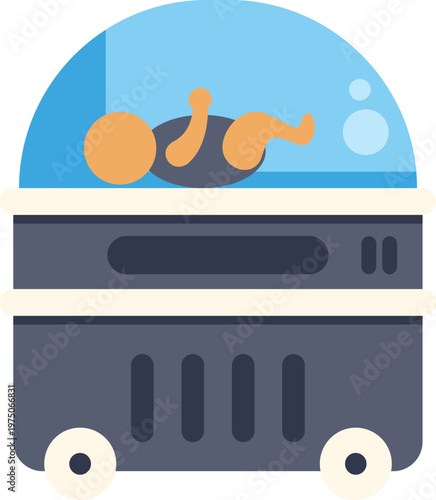 Baby inside an incubator representing premature birth and life support
