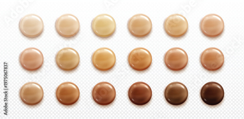 Beige to chocolate foundation or paint drops