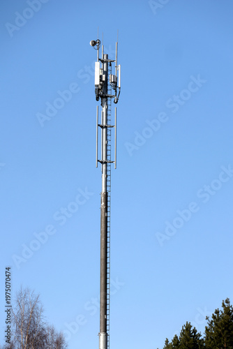 Cellular antenna with equipment located on them. 