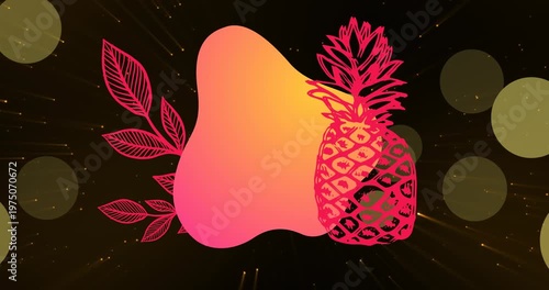Animation of shapes and pineapple icon over spots