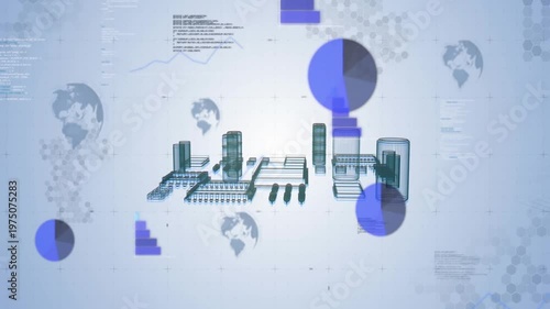 On play schematic shifting into wireframe city, camera orbiting, charts showing chip metrics