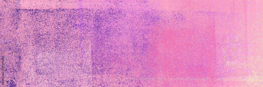 Fototapeta premium Risograph texture horizontal background. Analog riso print abstract banner template with ink roller printmaking texture, halftone dotted overlay. Pink purple backdrop modern retro vector illustration