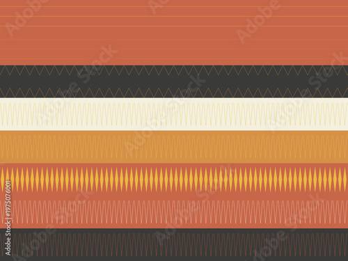 Ethnic Tribal Zigzag Geometric Pattern Traditional Design