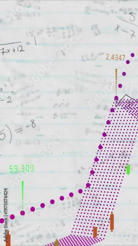Vertical video: Starting animation, overlays growing on ruled paper, markers rising to show trend