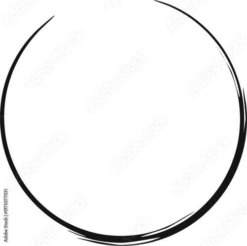 Enso circle drawing, a conceptual symbol of buddhism and japanese calligraphy