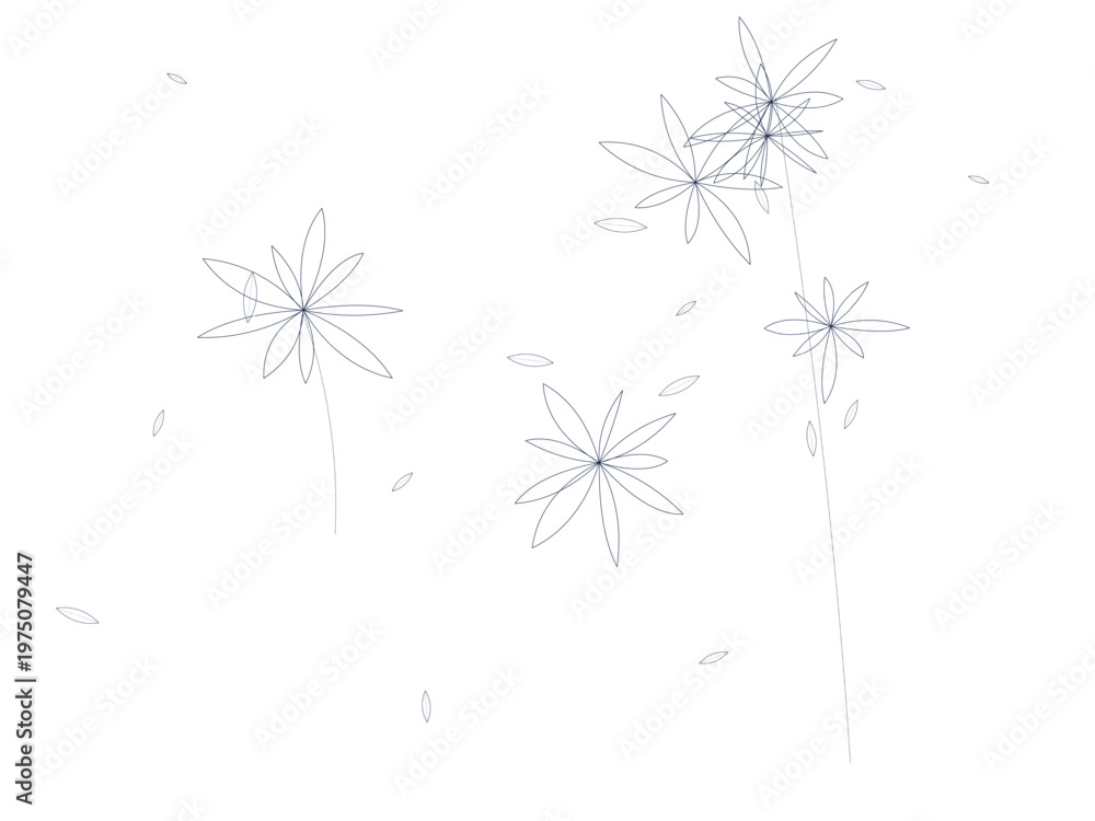 Obraz premium Minimalist Botanical Drawing Elegant Floral Line Art Wallpaper