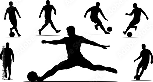 Professional Soccer Player Sliding for Ball on Rainy Pitch at Night, Dynamic Action Sports Photography with Intense Stadium Lighting - Stock Vector