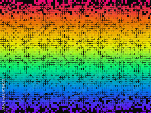 Bold Pixel Mosaic Gradient Dissolve Effect Modern Art Design