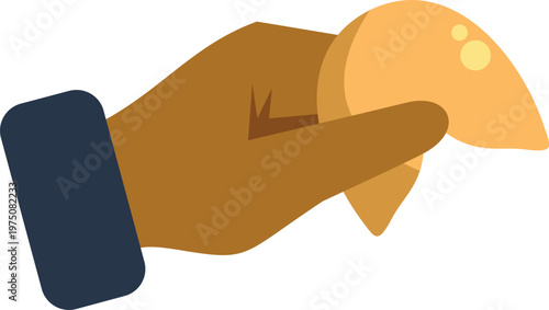 Hand holding a fortune cookie, representing chance, hope, and future predictions