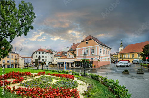 View of scenic street in historic district of old town. Zagreb, Croatia