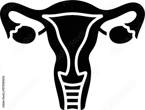 Human Uterus Reproductive System Silhouette for Women Healthcare