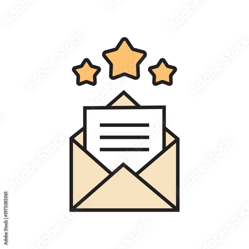 icon. star icon. put a star on a product or service. vector. on a white background. black lines with a colored background. quality rating. set of icons.