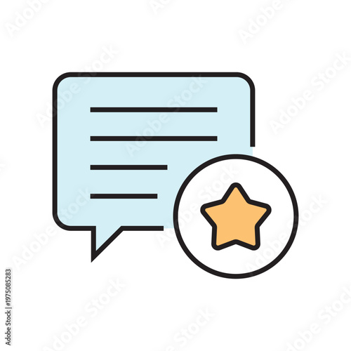 icon. star icon. put a star on a product or service. vector. on a white background. black lines with a colored background. quality rating. set of icons.