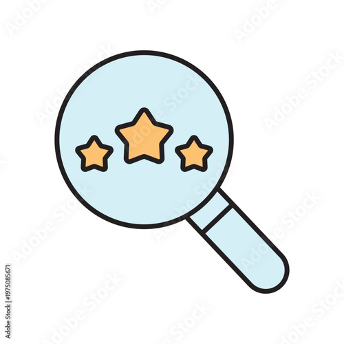 icon. star icon. put a star on a product or service. vector. on a white background. black lines with a colored background. quality rating. set of icons.