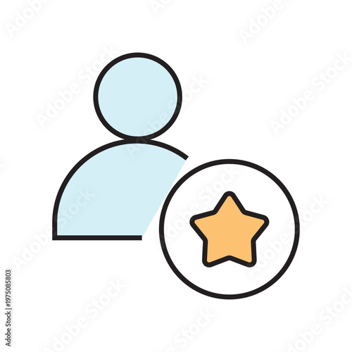 icon. star icon. put a star on a product or service. vector. on a white background. black lines with a colored background. quality rating. set of icons.