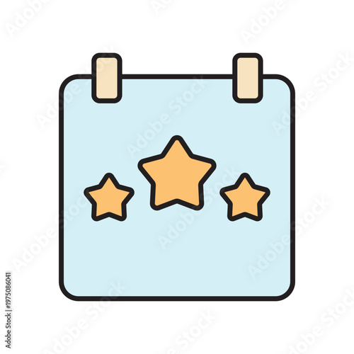 icon. star icon. put a star on a product or service. vector. on a white background. black lines with a colored background. quality rating. set of icons.