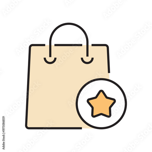 icon. star icon. put a star on a product or service. vector. on a white background. black lines with a colored background. quality rating. set of icons.