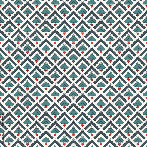 Arrows, scales seamless pattern. Ethnic, tribal print. Squama, chevrons ornament. Repeated arrowhead, triangular shapes background. Native americans ornamental wallpaper. Vector abstract digital paper