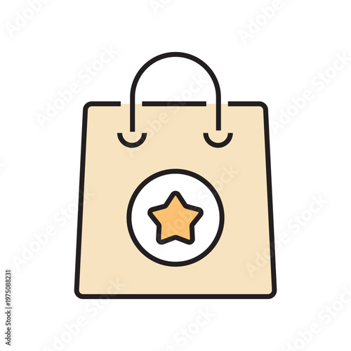 icon. star icon. put a star on a product or service. vector. on a white background. black lines with a colored background. quality rating. set of icons.