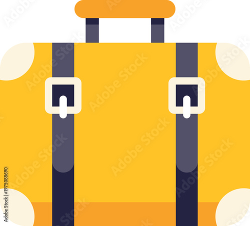 Yellow suitcase presenting travel, vacation, and business trip concepts