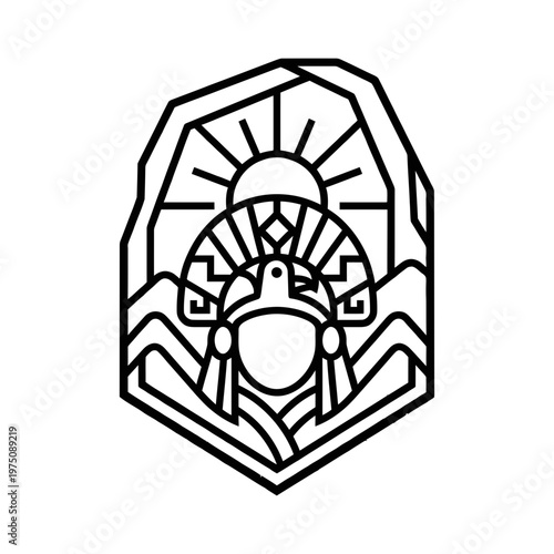 Inca ceremonial amphitheater scene with dancers and priest