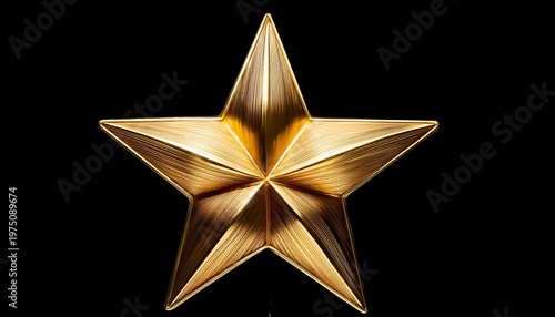 A Single Golden Five Pointed Star Symbol Isolated On A Transparent Background For Recognition And Achievement Isolated On Transparent Background