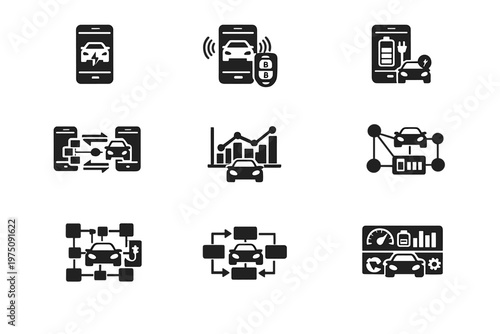 App symbol mobile analytics simple structure remote icon vector diagram image generation
