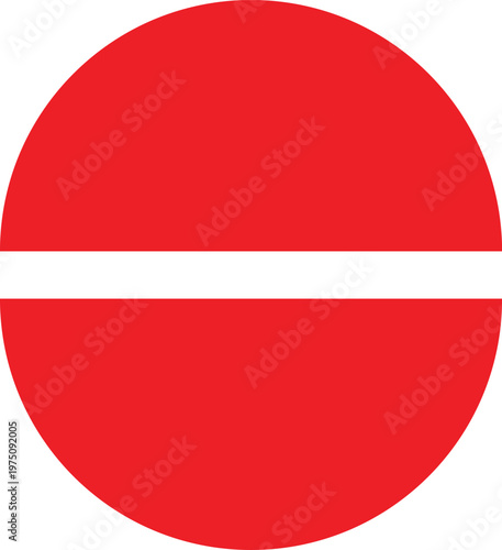 Red circle with white horizontal line across the center Free Download Red circle with white horizontal line across the center - GFXLoad