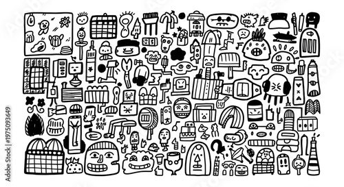 Creative Action, Doodles and Illustrations, Digital Environment, Art Collection, Artistic Viewpoint, Fun Concepts