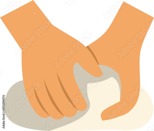 Two hands kneading soft dough, illustrating the process of homemade bread making