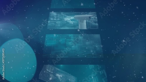 Animation of data processing over light spots