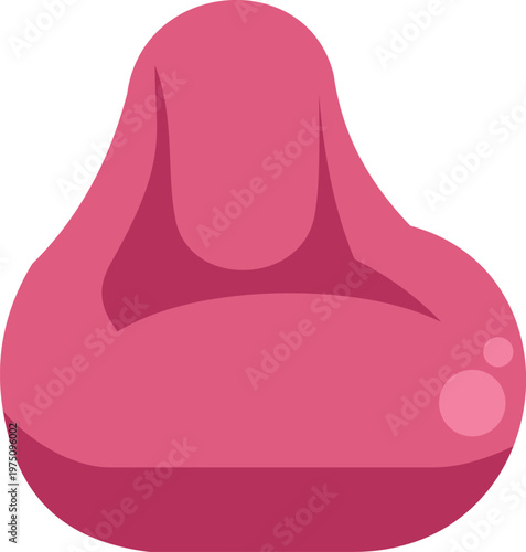 Comfortable pink bean bag chair illustration showcasing modern minimalist design style