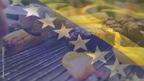 After loading charcoal grill, cook flipping sausages and rotating corn for even charring