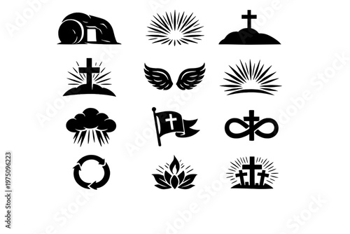 Icons burst generation cycle image vector banner depicting behind simple eternal icon