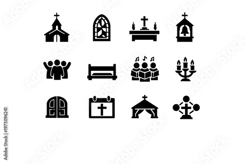 Generation icon cross holder symbol vector worship faith simple doors church choir